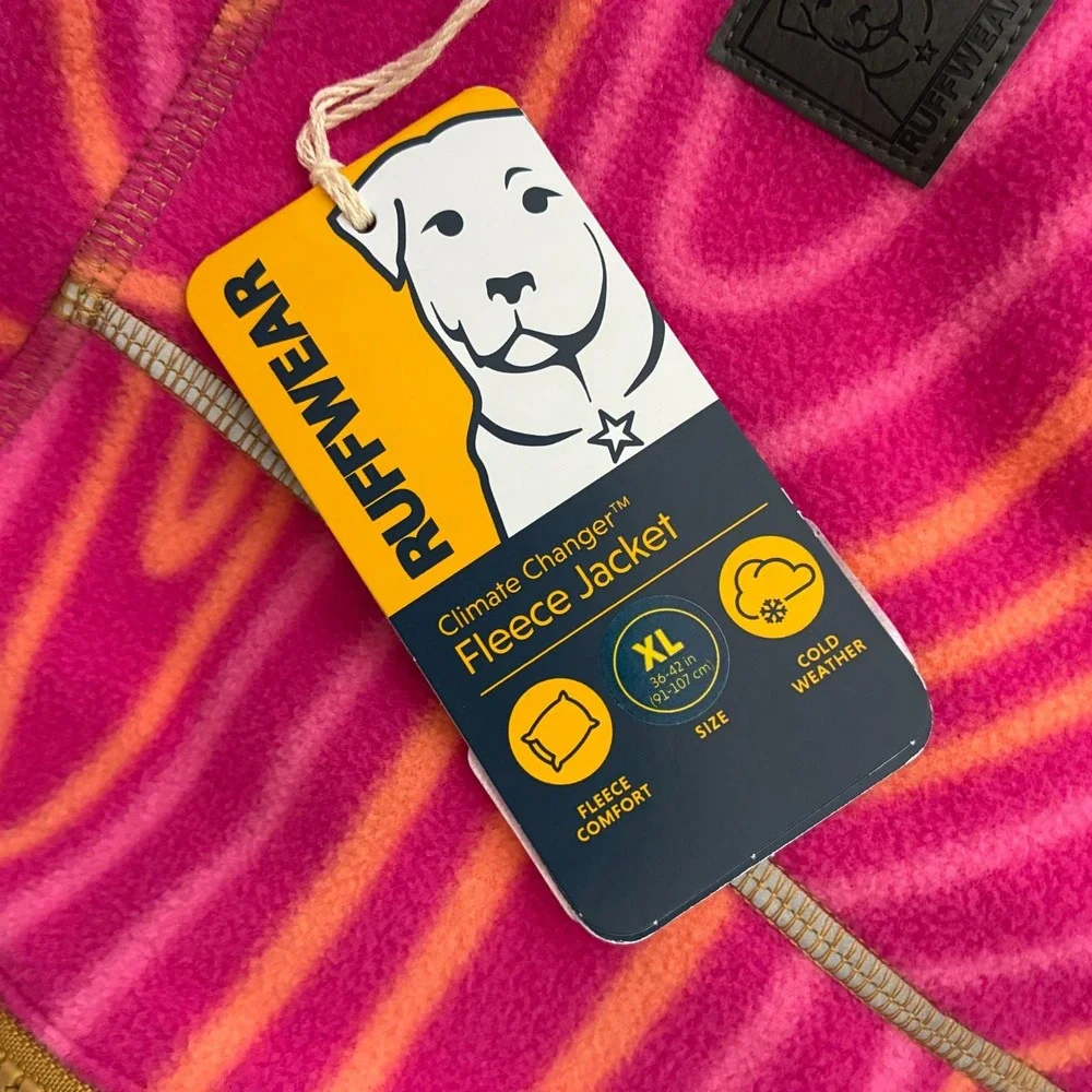Ruffwear Climate Changer Dog Fleece Jacket Breathable Pink Strata Sz XL New